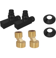 Комплект вентилей Aquanerba AQ 2020BL квадрат 3/4х1/2 черный муар (2 шт) AQ 2020BL