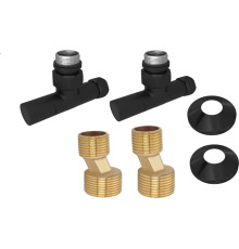 Комплект вентилей Aquanerba AQ 1020BL круглые 3/4х1/2 черный муар (2 шт) AQ 1020BL