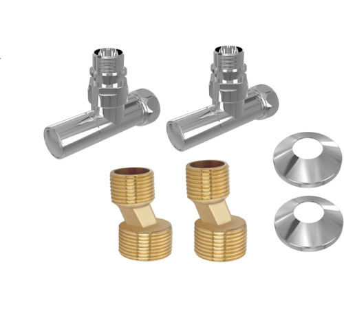 Комплект вентилей Aquanerba AQ 1020CH круглые 3/4х1/2 хром (2 шт) AQ 1020CH