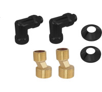 Комплект подключения Aqua-Technics уголок со сгоном 3/4x1/2 эксцентрик отражатель черный муар 2 шт. AQ 3020BL