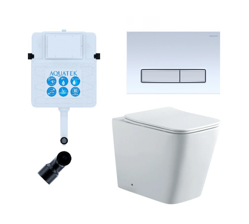 Комплект 3 в 1 AQUATEK Либра N (бачок INS-0000019, кнопка KDI-0000030, унитаз AQ1908N-00, сиденье soft-close) ЛИБРА N-030