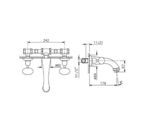 Встраиваемая часть для настенного смесителя Nicolazzi C2177DXSX
