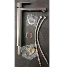 Смеситель для раковины AquaMe Parma 245 мм серый матовый AQM6614GM