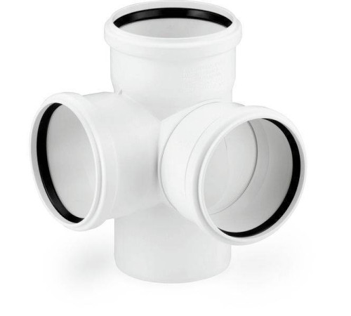 Крестовина двухплоскостная REHAU RAUPIANO Plus 87° 90 мм Max Flow 11237241003