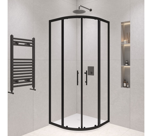 Душевой уголок полукруглый RGW Passage PA-51B 1000x1000 мм черный 02085100-14