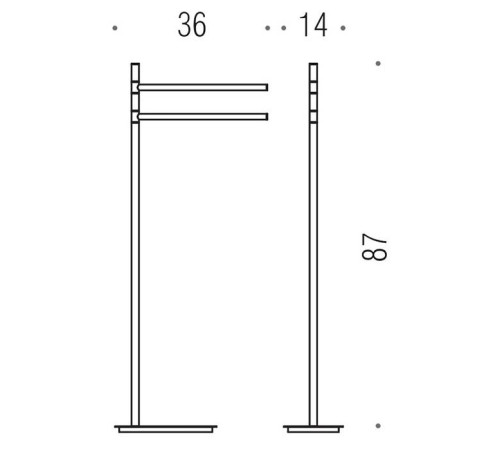 Стойка с полотенцедержателем Colombo Design Square 80.4 см хром B9901.CR