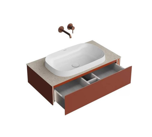 Тумба под раковину подвесная Kerama Marazzi Magica 88.4х48.5х22 см 1 ящик венецианский красный матовый MA.90.1/VR.M