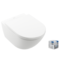 Унитаз подвесной безободковый Villeroy & Boch Subway 3.0 CeramicPlus 370х560х360 мм 4670TSR1