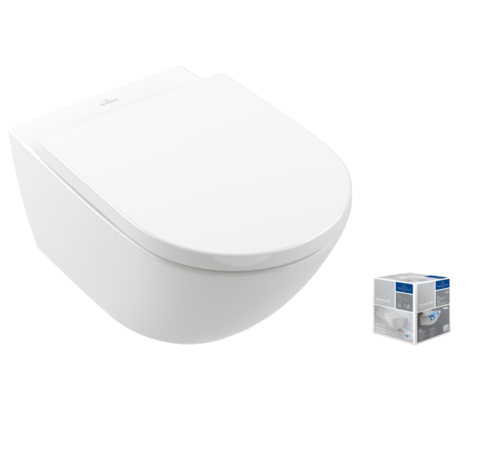Унитаз подвесной безободковый Villeroy & Boch Subway 3.0 CeramicPlus 370х560х360 мм 4670TSR1