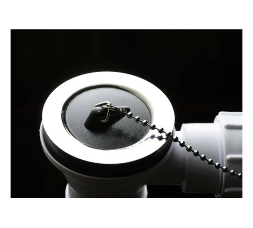 Слив-перелив для ванны McAlpine L 368 мм с ревизией пробка с цепочкой выход 40/50 мм хром MRB1-NS