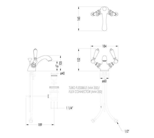 Смеситель для раковины Devon&Devon Dandy хром MARF54CR