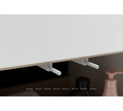 Тумба с раковиной Aquanet Ирис new 80 подвесная 1 ящик 2 фасада белый глянец 00312430