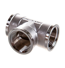 Тройник никелированный Tiemme 3/4 x 3/4 x 3/4 с внутренней резьбой 1500096
