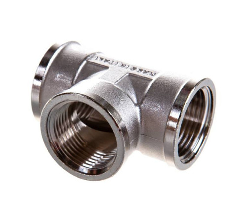 Тройник никелированный Tiemme 3/4 x 3/4 x 3/4 с внутренней резьбой 1500096