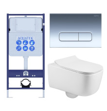 Комплект инсталляции 4 в 1 Aquatek Лугано-016 рама Standard INS-0000012 и унитаз AQ2002-00 ЛУГАНО-016 4в1