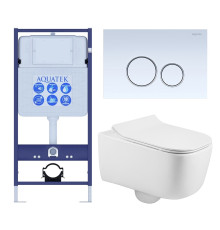 Комплект инсталляции 4 в 1 Aquatek Лугано-015 рама Standard INS-0000012 и унитаз AQ2002-00 ЛУГАНО-015 4в1