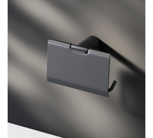 Держатель для туалетной бумаги AM.PM Joy с крышкой черный A84341422