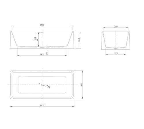 Ванна отдельностоящая Knief Shine 180х80х50 см со сливом и LED подсветкой белый матовый 0600-041-01