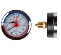 Термоманометр аксиальный Экомера МД-04 80 мм 10 бар 120 °C G1/4-G1/2 МД0480G1МПА120ОИ