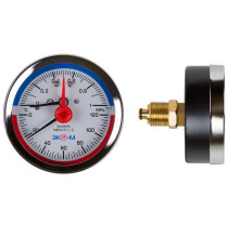 Термоманометр аксиальный Экомера МД-04 80 мм 10 бар 120 °C G1/4-G1/2 МД0480G1МПА120ОИ