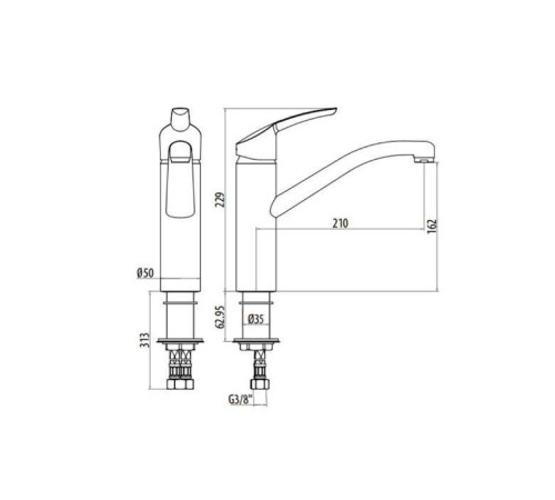 Смеситель для раковины Gattoni Flamingo с поворотным изливом хром 0800/PCC0