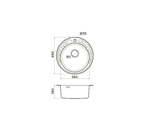Кухонная мойка Omoikiri Tovada 49-IN нержавеющая сталь 49x49 см 4993006