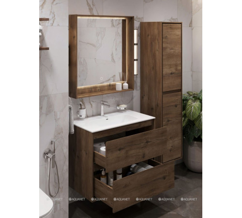 Тумба под раковину Aquanet Милан 70 см дуб рустикальный подвесная 00336378