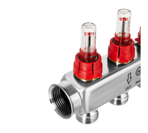 Коллектор из нержавеющей стали Hoobs с расходомерами 1 x 4 выхода 3/4 HB-INCRO-804504