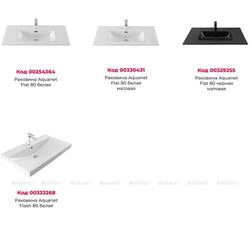 Тумба с раковиной Aquanet Алвита new 80 (Flat) напольная 2 ящика дуб веллингтон табак 00345680