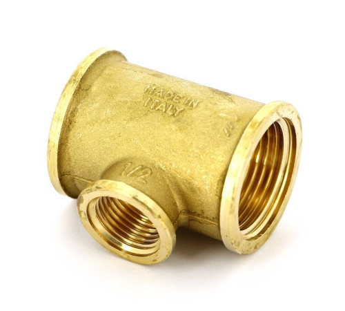 Тройник латунный Tiemme 1x1/2x1 ВР 1500037