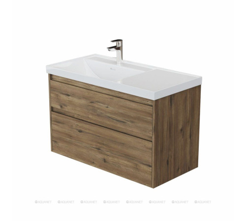 Тумба с раковиной Aquanet Nova Lite 2.0 90 L 2 ящика дуб рустикальный 00365923