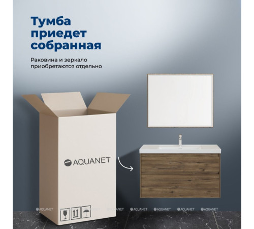 Тумба под раковину Aquanet Nova Lite 2.0 110 2 ящика дуб рустикальный 00346321