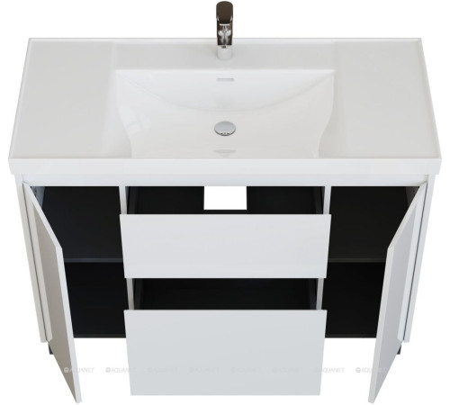 Тумба под раковину Aquanet Nova Lite 2.0 110 напольная белый глянец 00346342