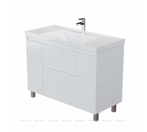 Тумба под раковину Aquanet Nova Lite 2.0 110 напольная белый глянец 00346342