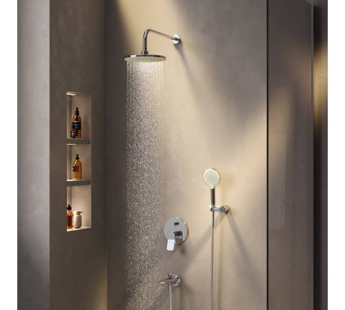 Душевая система AM.PM X-Joy со смесителем, верхним душем, изливом и душевым набором FB85A10020