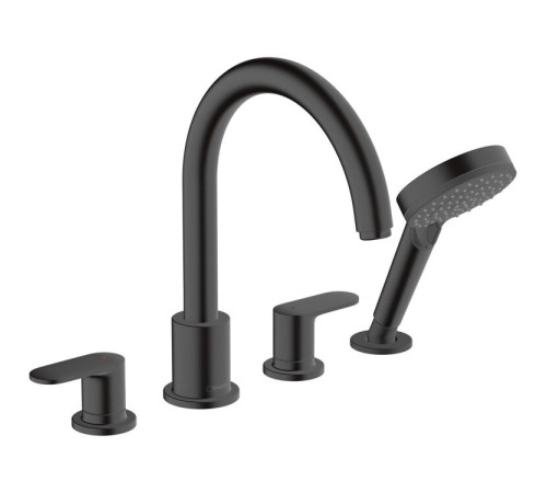 Смеситель на борт ванны Hansgrohe Vernis Blend на 4 отверстия матовый черный 71456670