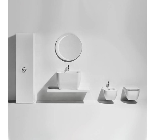 Биде подвесное Simas Henges 38х55 см 1 отверстие черный матовый HE19 nero matt/F85