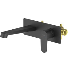 Смеситель для раковины настенный Aquanet Oberon скрытого монтажа матовый черный AQ1213MB
