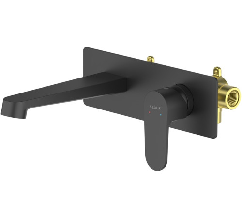 Смеситель для раковины настенный Aquanet Oberon скрытого монтажа матовый черный AQ1213MB