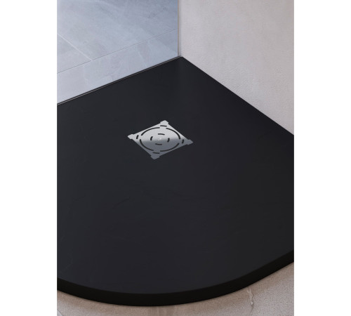 Душевой поддон полукруглый RGW ST/R-G 900x900 мм графит искусственный камень 16153099-02