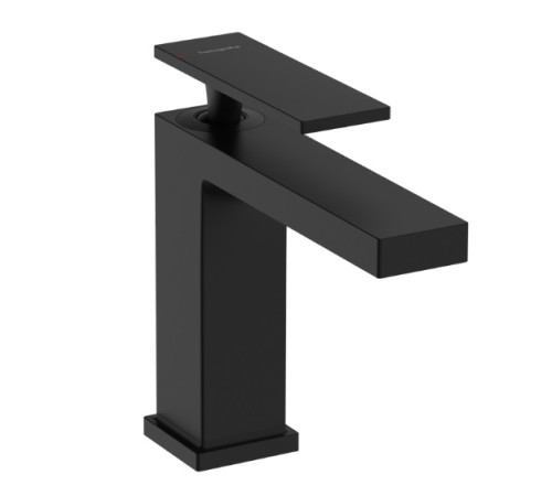 Смеситель для раковины hansgrohe Tecturis E 117 мм со сливным гарнитуром черный матовый 73010670
