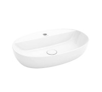 Раковина накладная Kerama Marazzi Plaza 60x37 см 1 отверстие белый глянцевый PLR.wb.60.1