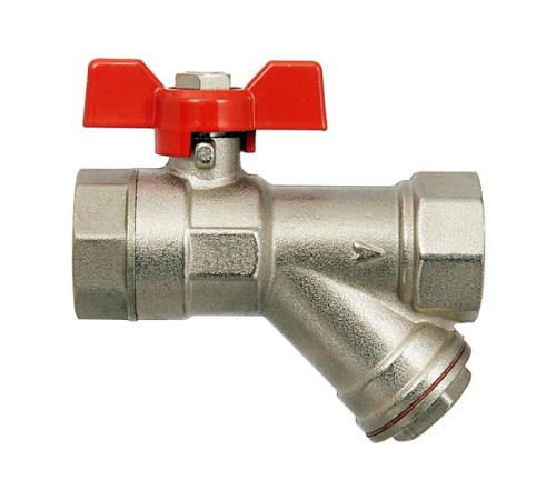 Кран шаровой латунный Smart Install 1/2 ВР/ВР с фильтром бабочка 57251S