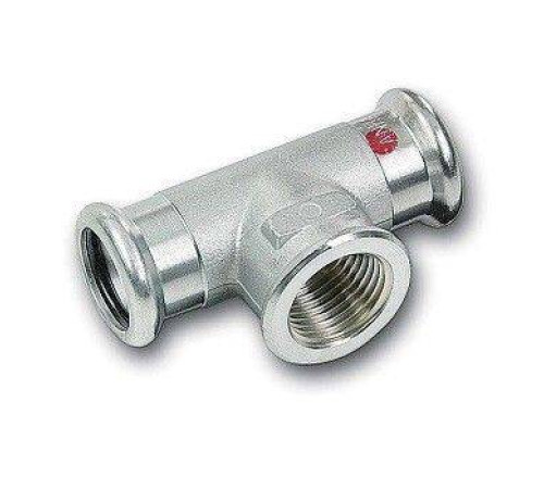 Тройник из углеродистой стали SANHA SANHA-Therm 28x1/2x28 мм пресс-ВР-пресс 124130G2812