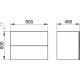Тумба под раковину подвесная KEUCO PLAN 800 мм 2 ящика 32963 110000
