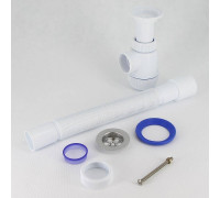 Сифон для раковины Wirquin Мини Элит 1 1/2 x 40 мм чашка 63 мм с гофротрубой 800 мм 30980678