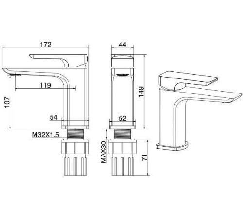 Смеситель для раковины Allen Brau Infinity черный матовый 5.21001-31