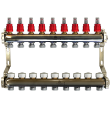 Коллекторный блок из нержавеющей стали Gekon 1x3/4 EK 9 выходов GK 74109