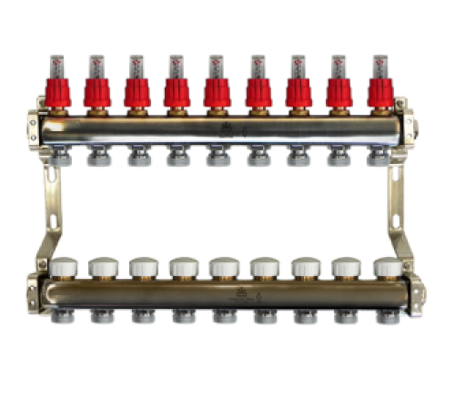 Коллекторный блок из нержавеющей стали Gekon 1x3/4 EK 9 выходов GK 74109