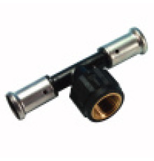Тройник пресс ПВДФ Henco 32x3/4x32 ВР 13PK-320532